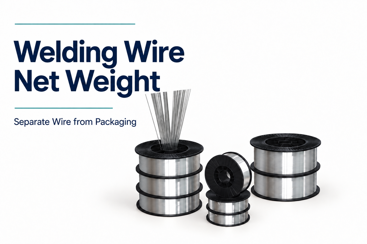 Website aluminum welding wire spools with the heading Welding Wire Net Weight.